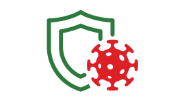 logo di uno scudo in difesa dal covid